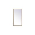 Elegant Decor Metal Frame Rectangle Mirror 14X28 Inch In Brass MR41428BR